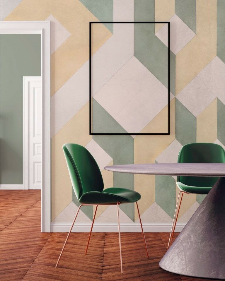 Estetik Geometrik Desenlerle Zenginleştirilmiş Duvar Kağıdı