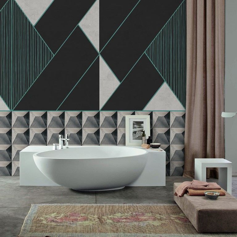 Büyük-Küçük Geometrik Desenlerle Bölünmüş Duvar Kağıdı