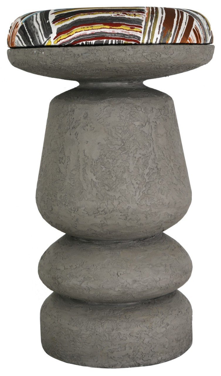 M El Big Bar Taburesi Gri Renk Kumaş - Beton Gri