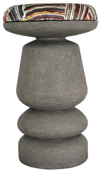 M El Big Bar Taburesi Gri Renk Kumaş - Beton Gri