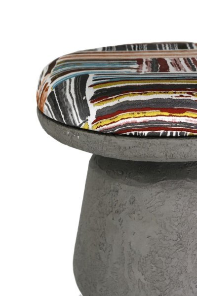 M El Big Bar Taburesi Gri Renk Kumaş - Beton Gri