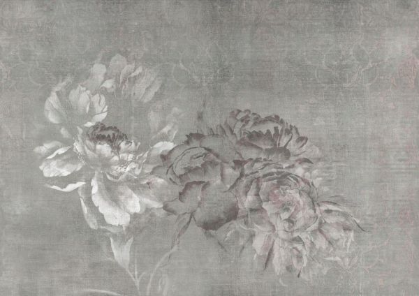 Antique Rose Pattern Textile-Based Wall Covering (Bathroom and Wet Areas) - Dark Gray
