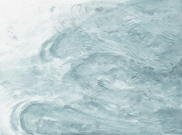 Üfleyen Nehir Doğal Hasır Duvar Kaplaması - Mavi