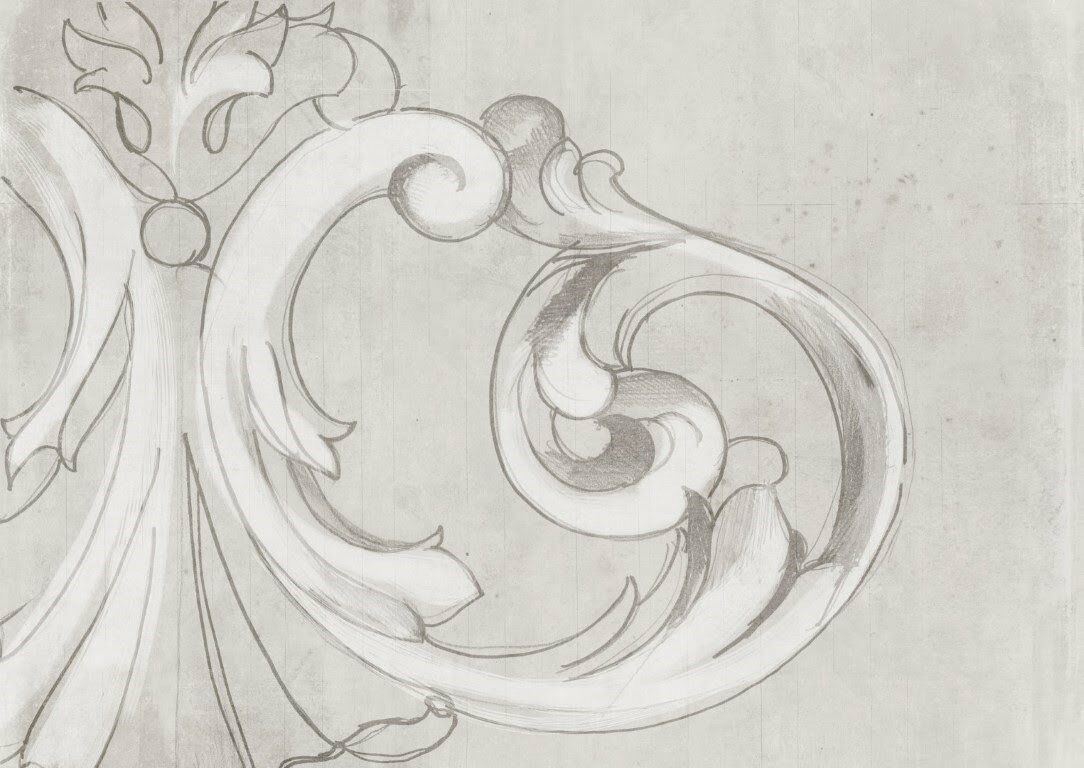 Fildişi Renk Dekorlu Tapınak Motifi Tekstil Tabanlı Duvar Kaplaması (Banyo ve Islak Zeminler) - Beyaz