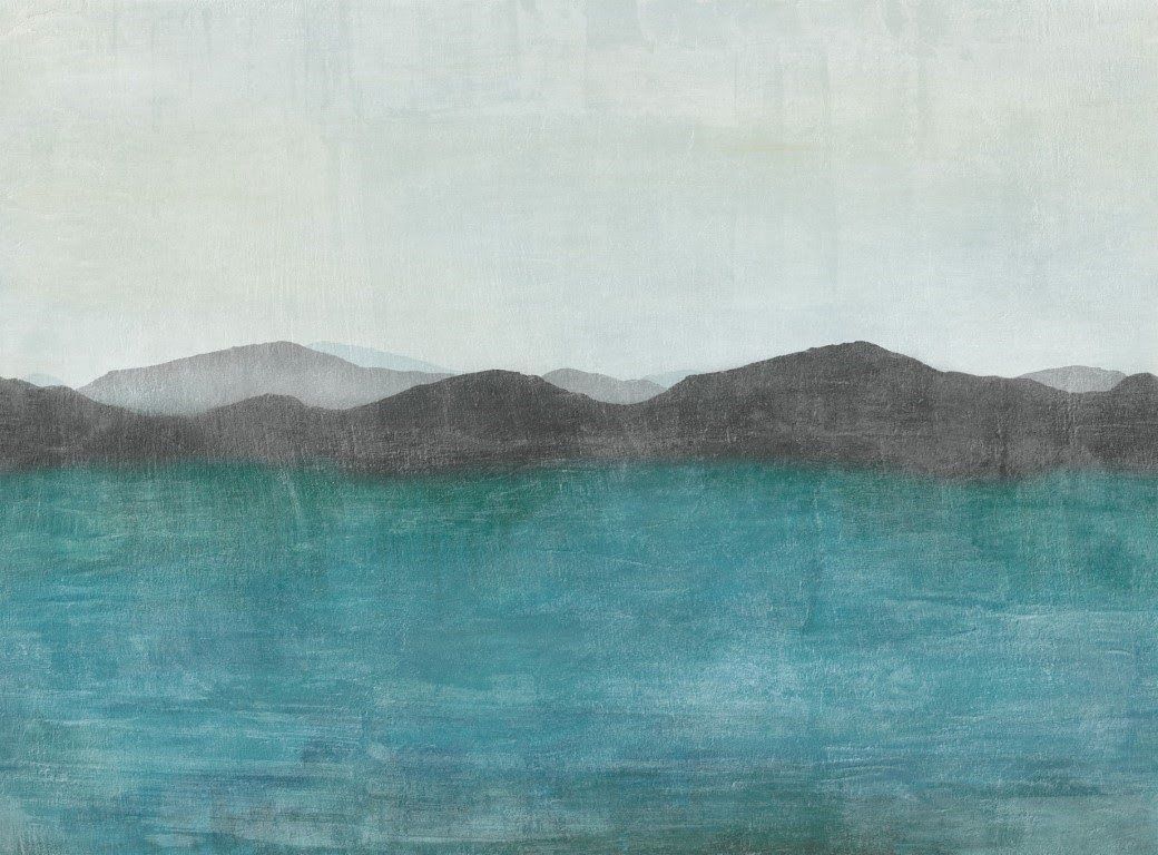 Okyanus ve Dağlar Soyut Kuzey Doğal Hasır Duvar Kaplaması - Kuzey