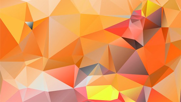 Canlı Ton Geometrik Desenler Turuncu Üçgen