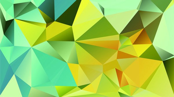 Canlı Ton Geometrik Desenler Turkuaz ve Sarı Üçgen